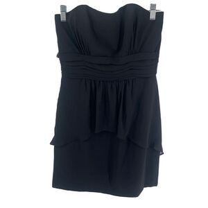 Alfred Angelo Women's Strapless Dress Mini Ruffled Party Cocktail Black NEW 8